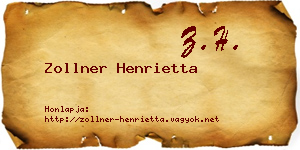 Zollner Henrietta névjegykártya